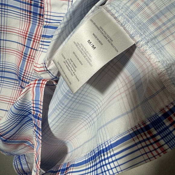 HABIT Mens Medium Red/White/Blue 40+ Solar Factor Outdoor Fishing Shirt - Picture 3 of 4